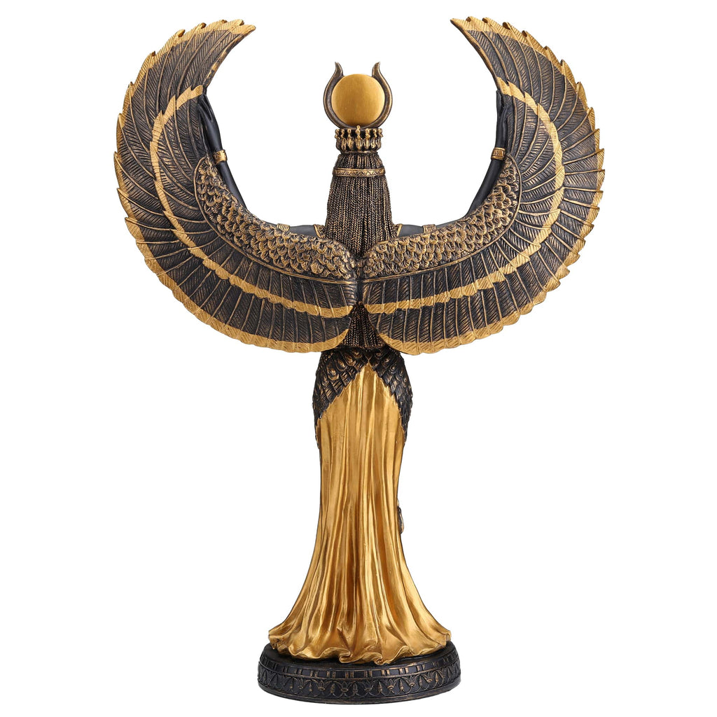 Isis — Egyptian Goddess — Black and Gold Statue, 34 cm – view 3