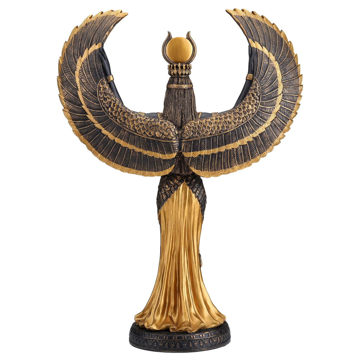 Isis — Egyptian Goddess — Black and Gold Statue, 34 cm – view 3