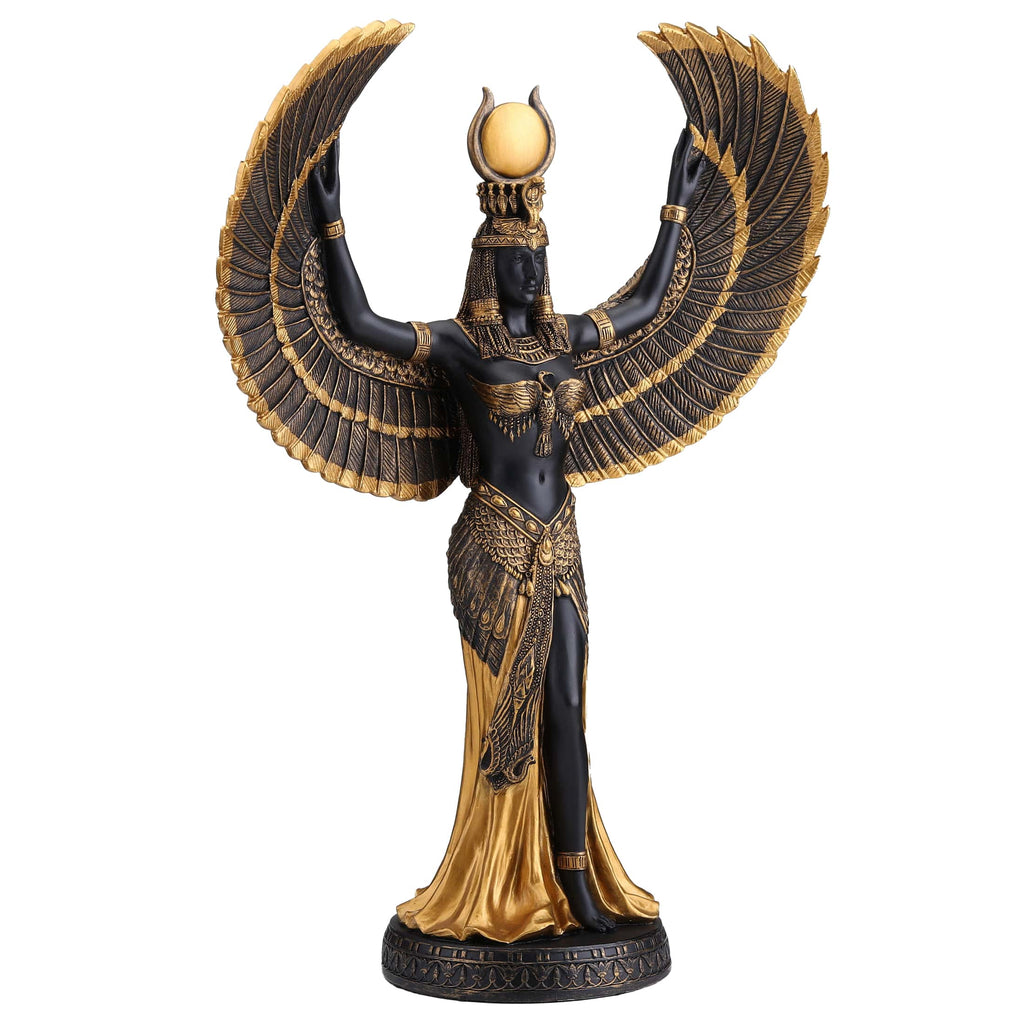 Isis — Egyptian Goddess — Black and Gold Statue, 34 cm – view 4