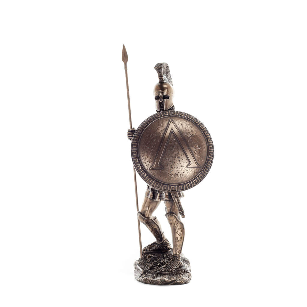 Spartan Warrior — Bronze-Finish Statue – 36 cm – view 2