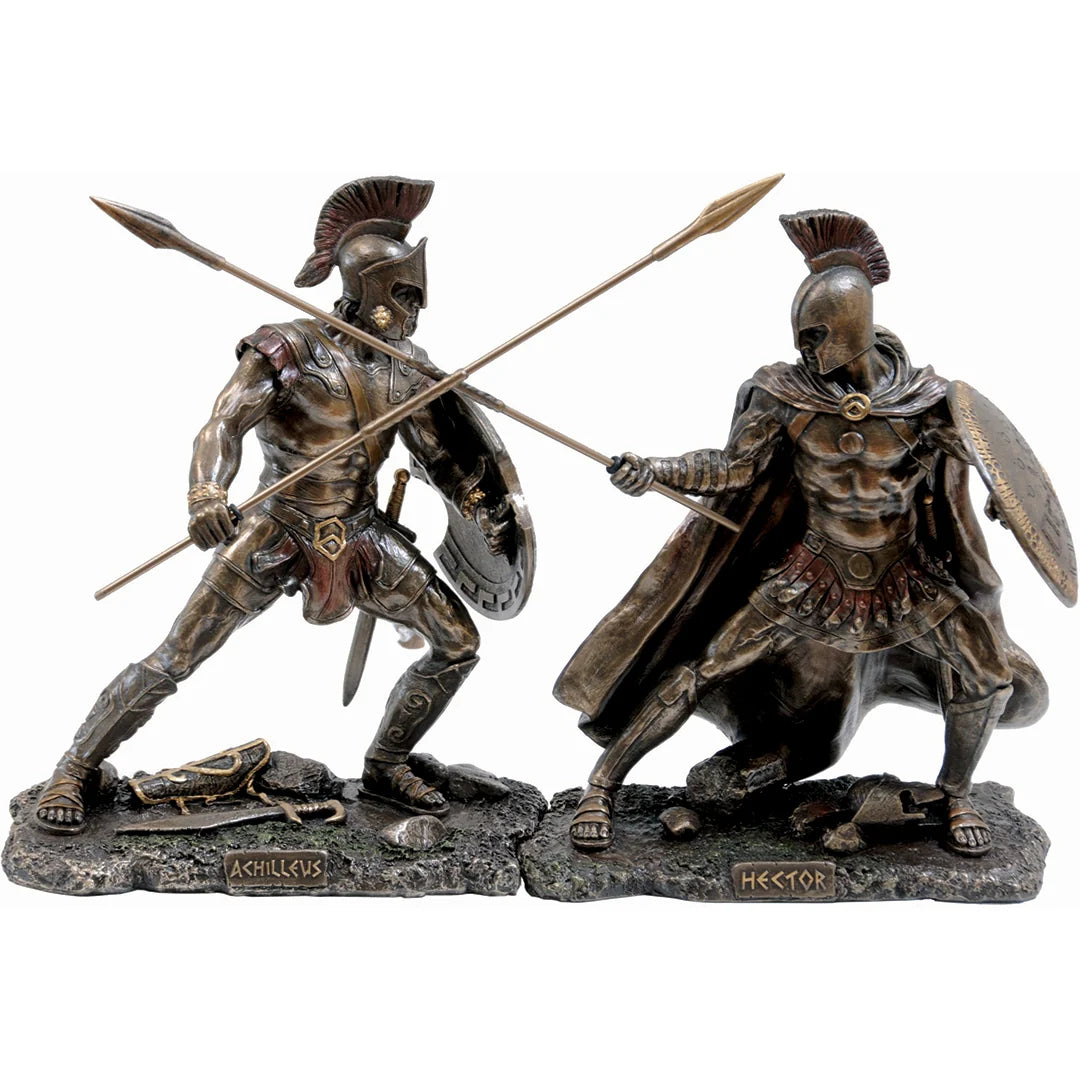 Hector and Achilles — Battle Scene — Bronze-Finish Statue – view 1